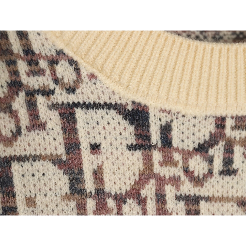 Dior monogram jacquard crew neck sweater,Cheap Replica Reps Dior