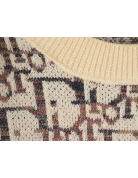 Dior monogram jacquard crew neck sweater,Cheap Replica Reps Dior