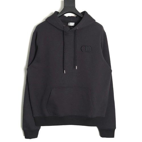 Dior CD monogram embroidered fleece hoodie TSK2,Cheap Replica Reps Dior