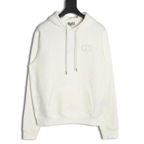 Dior CD monogram embroidered fleece hoodie,Cheap Replica Reps Dior