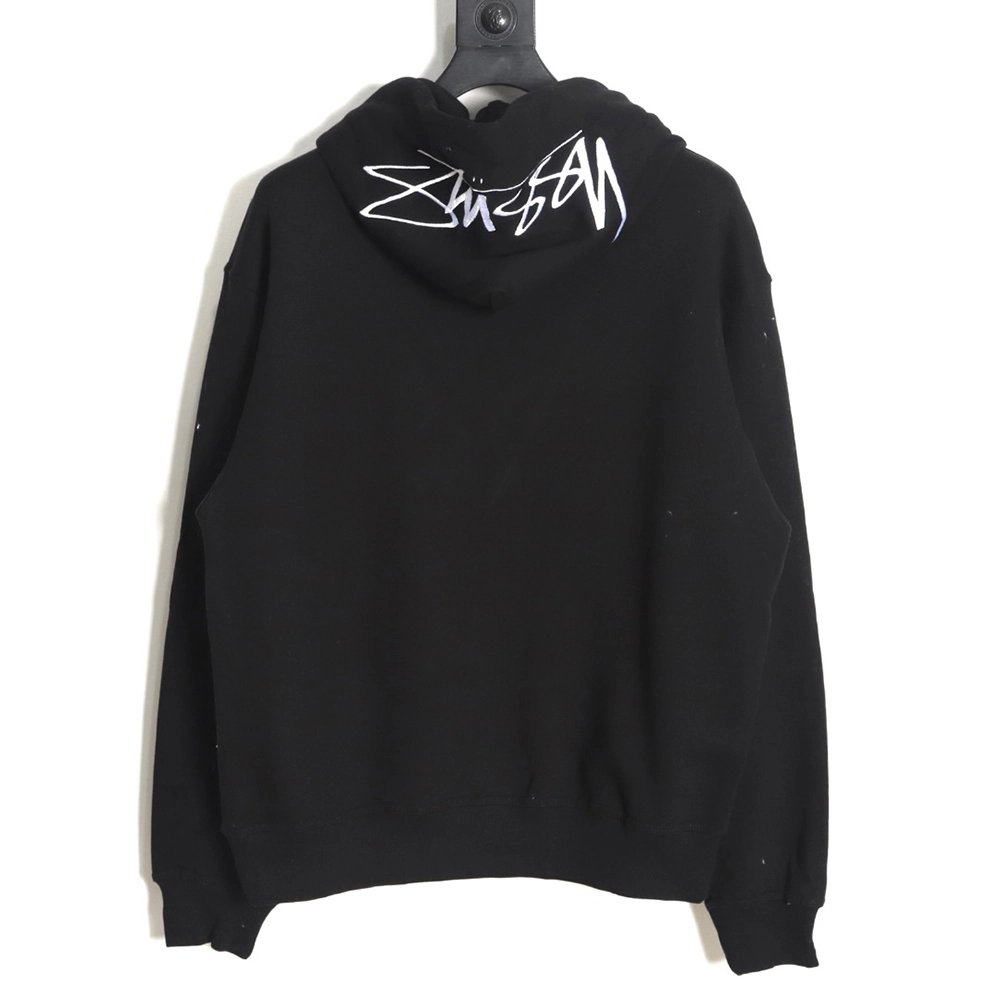 Stussy Logo Embroidered Hoodie TSK1,Cheap Replica Reps Stussy