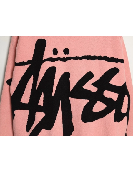 Stussy all over large logo letters knitted round neck sweater,Cheap Replica Reps Stussy