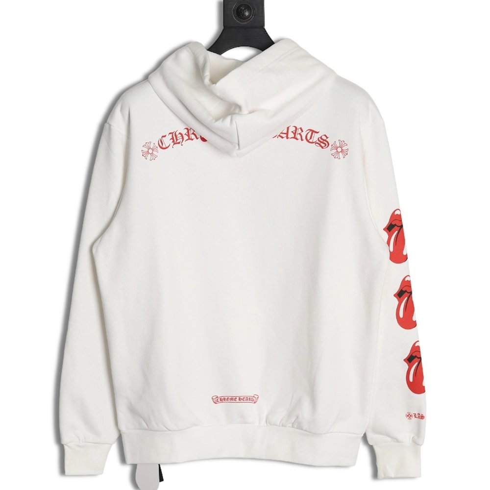 Chrome Hearts RollingStone Autumn and Winter Joint Big Tongue Hooded Sweatshirt TSK1,Cheap Replica Reps Chrome Hearts