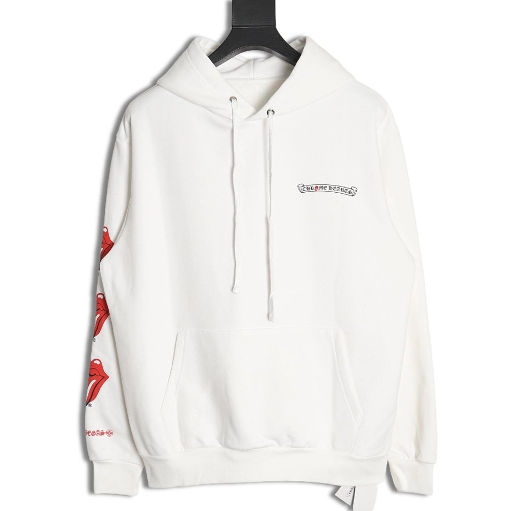 Chrome Hearts RollingStone Autumn and Winter Joint Big Tongue Hooded Sweatshirt TSK1,Cheap Replica Reps Chrome Hearts