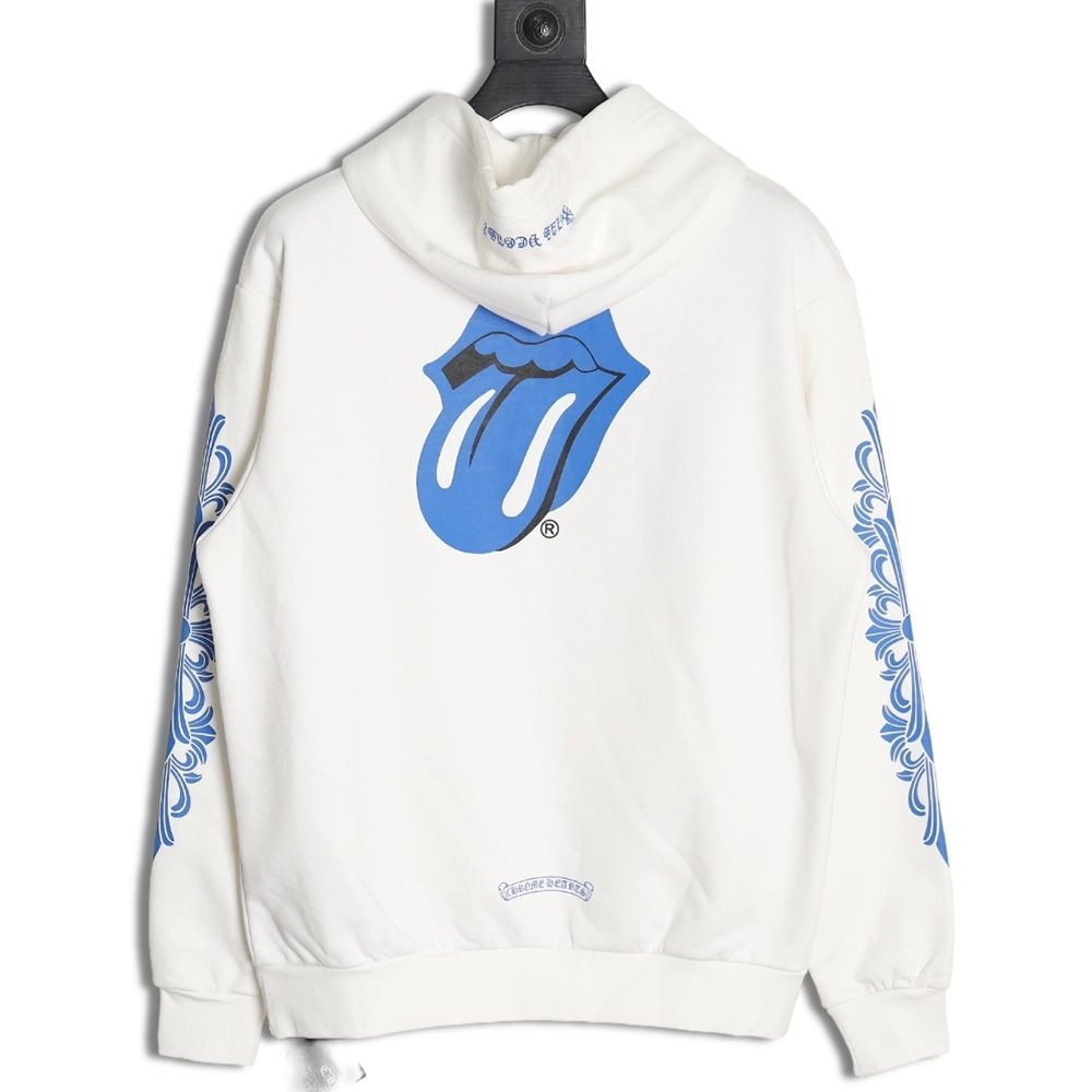Chrome Hearts RollingStone Autumn and Winter Joint Big Tongue Hooded Sweatshirt,Cheap Replica Reps Chrome Hearts