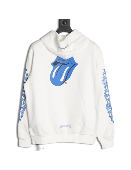 Chrome Hearts RollingStone Autumn and Winter Joint Big Tongue Hooded Sweatshirt,Cheap Replica Reps Chrome Hearts