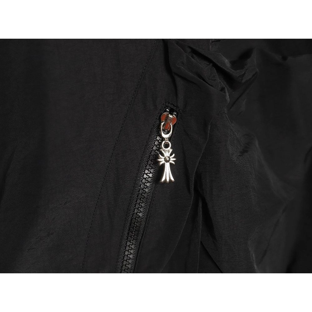 Chrome Hearts diagonal zip horseshoe print trench coat,Cheap Replica Reps Chrome Hearts