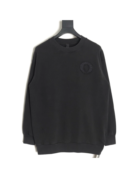 Chrome Hearts distressed burnout patch sweatshirt TSK1,Cheap Replica Reps Chrome Hearts