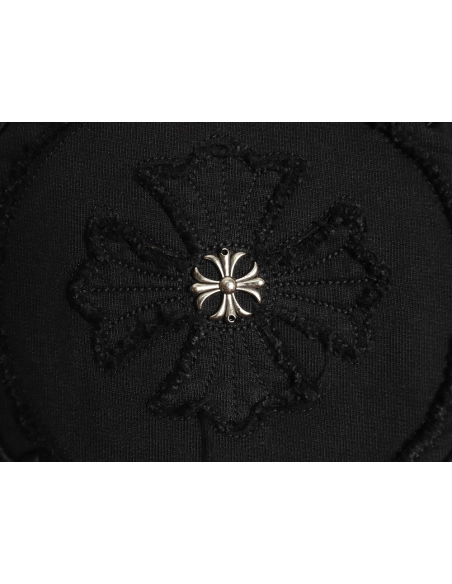 Chrome Hearts distressed burnout patch sweatshirt TSK1,Cheap Replica Reps Chrome Hearts