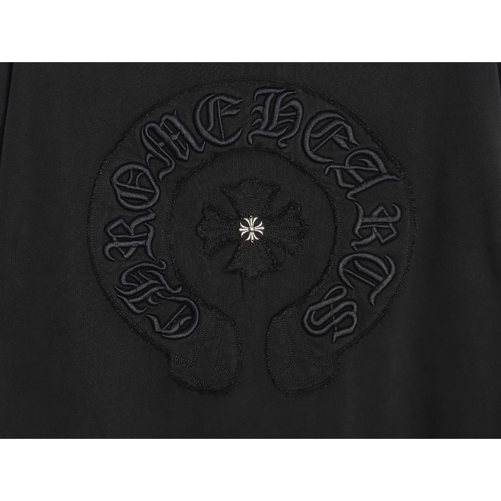 Chrome Hearts distressed burnout patch sweatshirt TSK1,Cheap Replica Reps Chrome Hearts