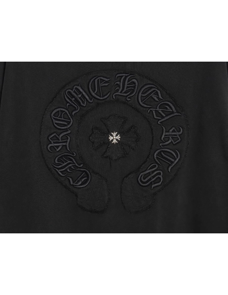 Chrome Hearts distressed burnout patch sweatshirt TSK1,Cheap Replica Reps Chrome Hearts