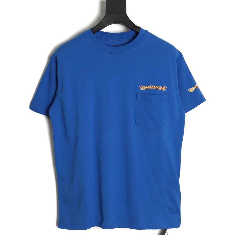 Chrome Hearts scroll banner dopamine color pocket Tshirt,Cheap Replica Reps Chrome Hearts