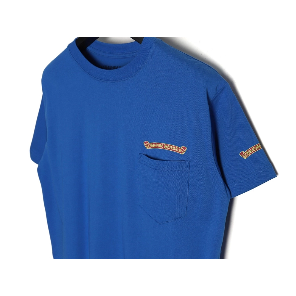 Chrome Hearts scroll banner dopamine color pocket Tshirt,Cheap Replica Reps Chrome Hearts