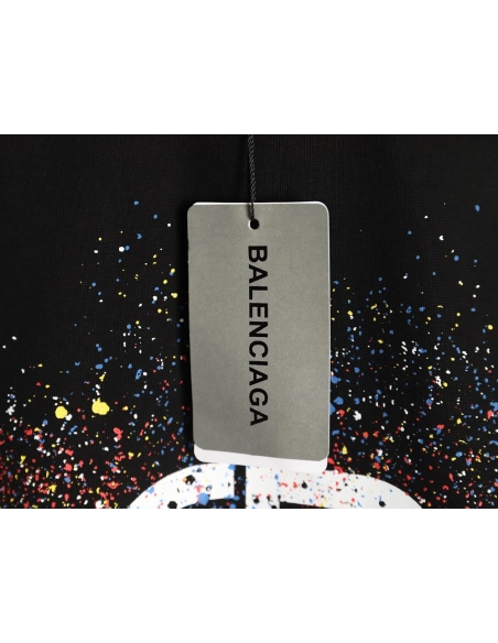 Balenciaga Ink splash lock print short sleeves TSK1,Cheap Replica Reps Balenciaga