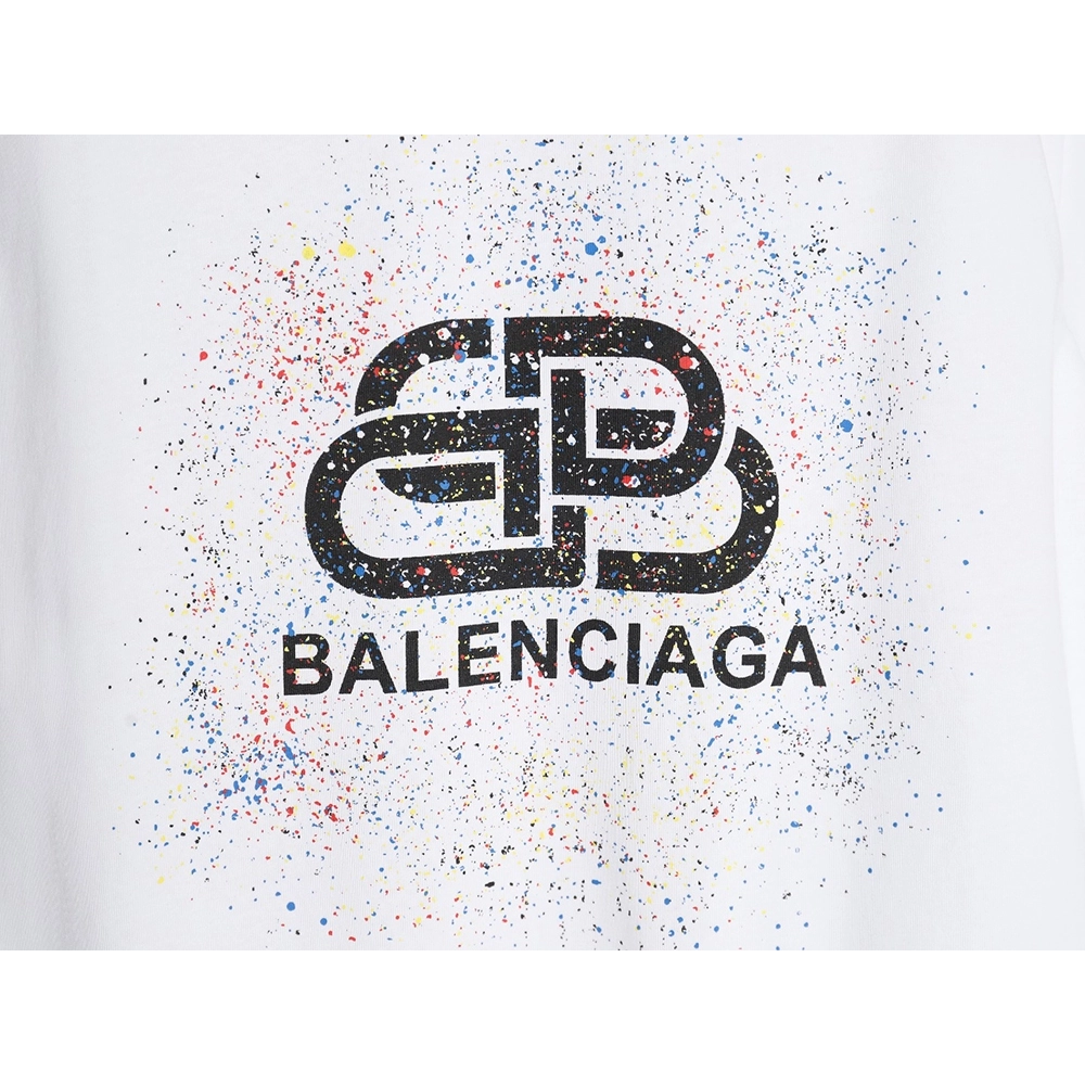 Balenciaga Ink splash lock print short sleeves,Cheap Replica Reps Balenciaga