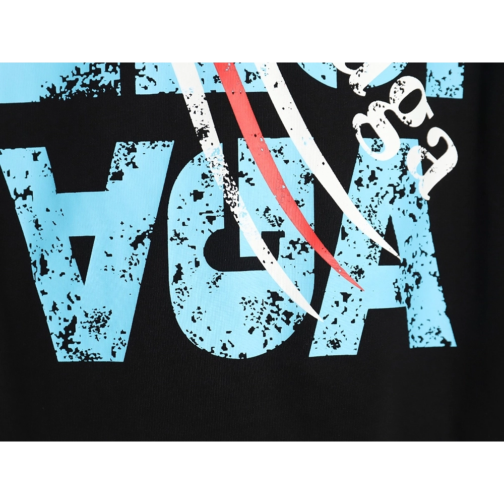 Balenciaga mottled old letter logo short sleeve TSK1,Cheap Replica Reps Balenciaga