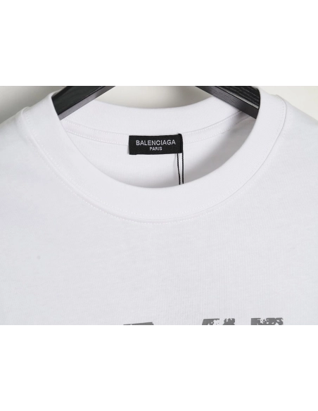 Balenciaga mottled old letter logo short sleeve,Cheap Replica Reps Balenciaga