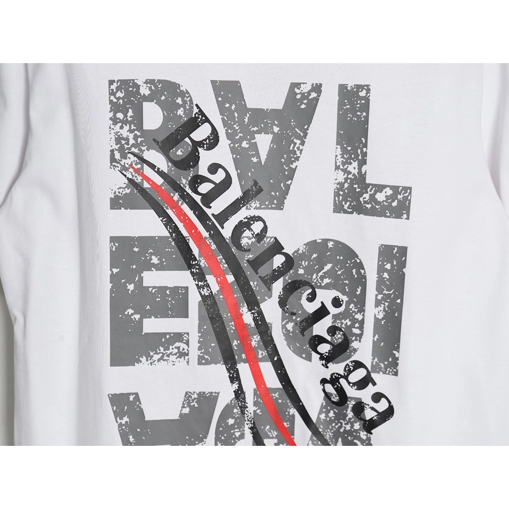 Balenciaga mottled old letter logo short sleeve,Cheap Replica Reps Balenciaga