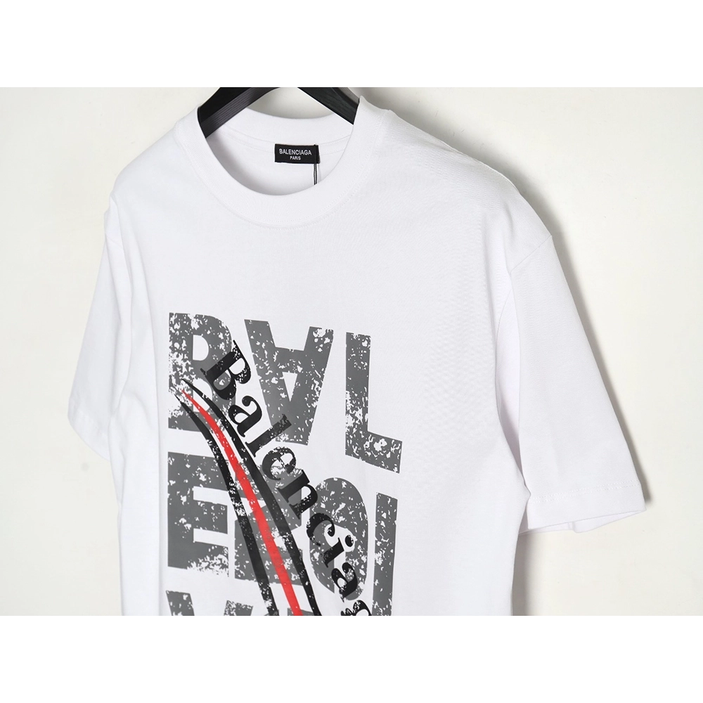 Balenciaga mottled old letter logo short sleeve,Cheap Replica Reps Balenciaga