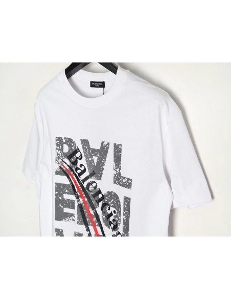 Balenciaga mottled old letter logo short sleeve,Cheap Replica Reps Balenciaga