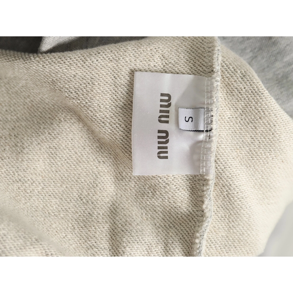 Miu Miu patch embroidered lettering zipup jacket,Cheap Replica Reps Miu Miu