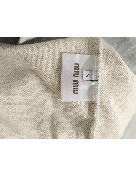 Miu Miu patch embroidered lettering zipup jacket,Cheap Replica Reps Miu Miu