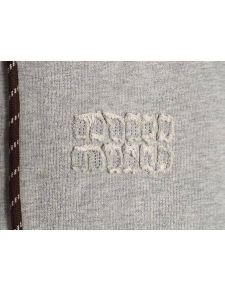 Miu Miu patch embroidered lettering zipup jacket,Cheap Replica Reps Miu Miu