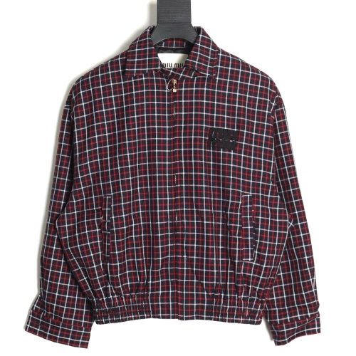 Miu Miu red checked jacket,Cheap Replica Reps Miu Miu
