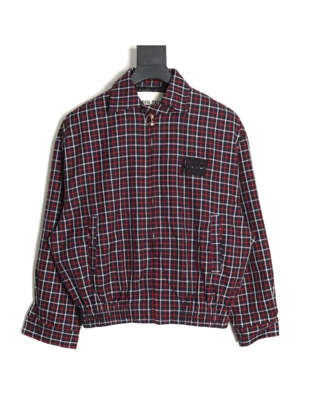 Miu Miu red checked jacket,Cheap Replica Reps Miu Miu