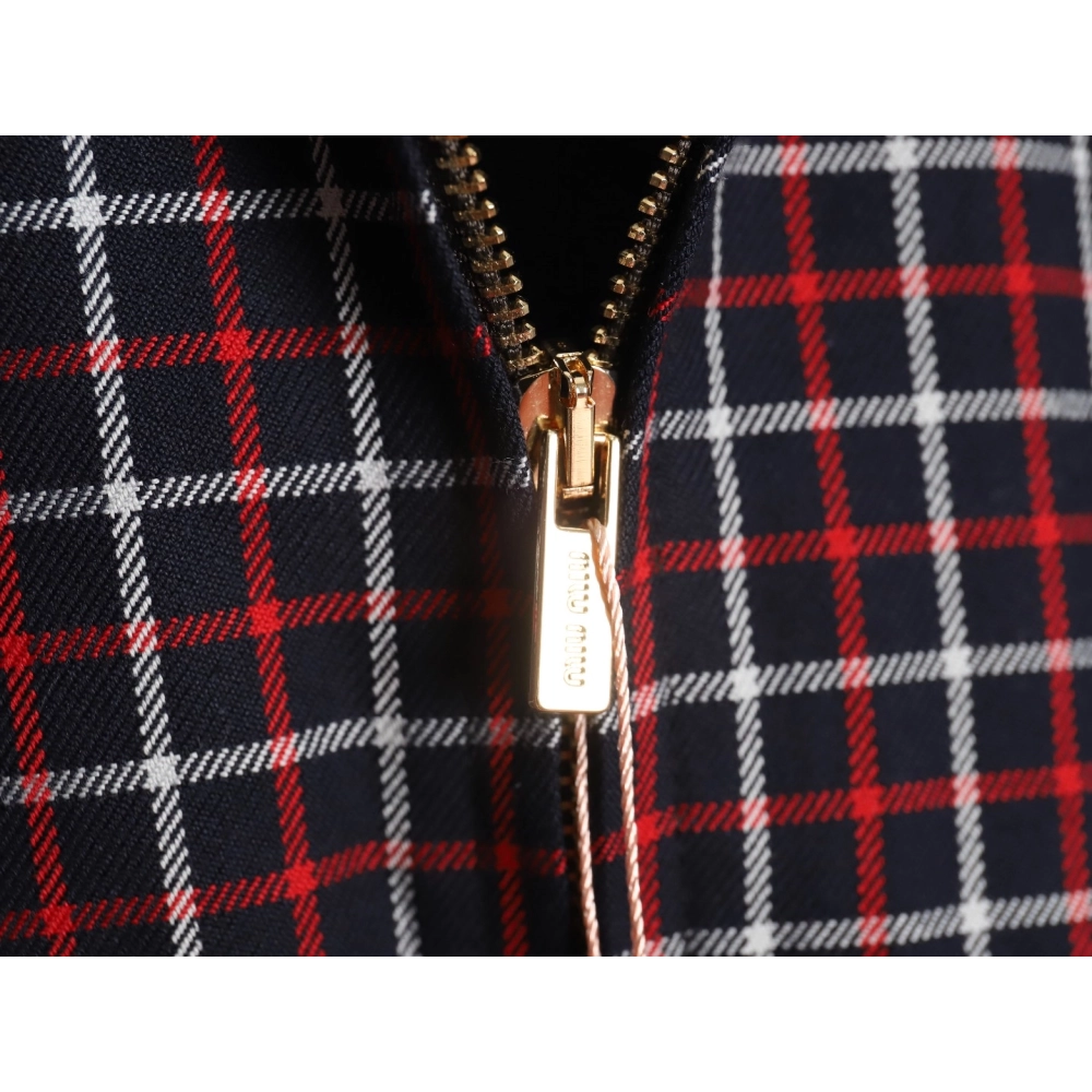 Miu Miu red checked jacket,Cheap Replica Reps Miu Miu