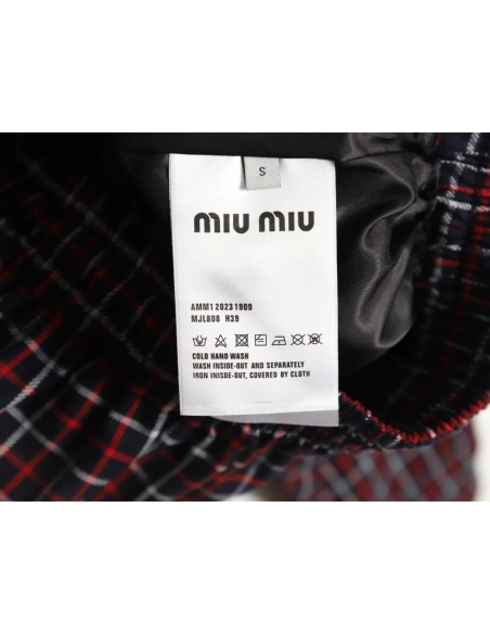 Miu Miu red checked jacket,Cheap Replica Reps Miu Miu