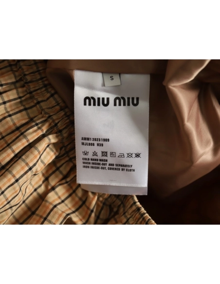 Miu Miu yellow checked jacket,Cheap Replica Reps Miu Miu
