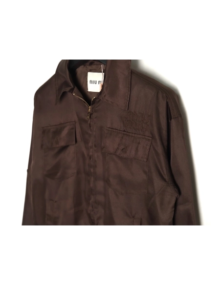 Miu Miu Brown Double Chest Pocket Jacket,Cheap Replica Reps Miu Miu