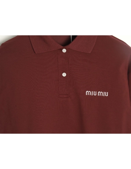 Miu Miu Logo Lapel Polo Shirt,Cheap Replica Reps Miu Miu