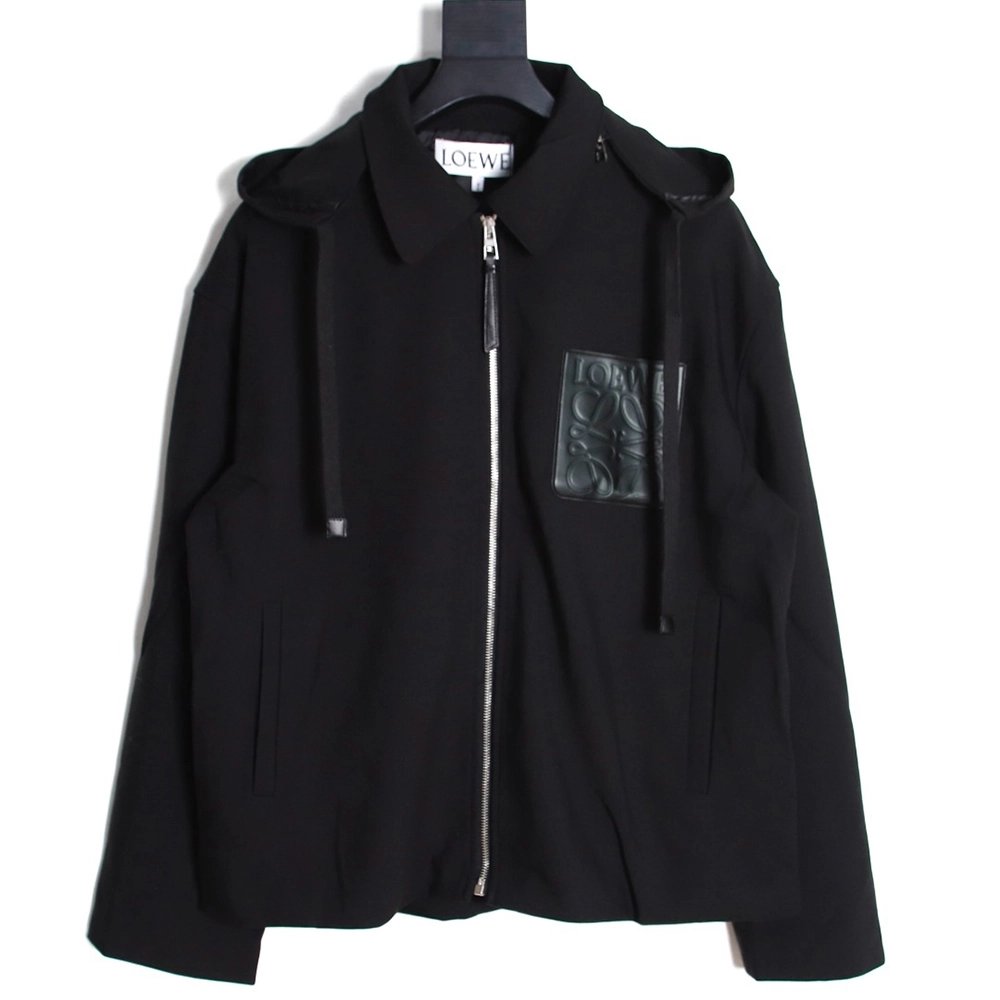 Loewe trench coat with leather patch on chest,Cheap Replica Reps Loewe