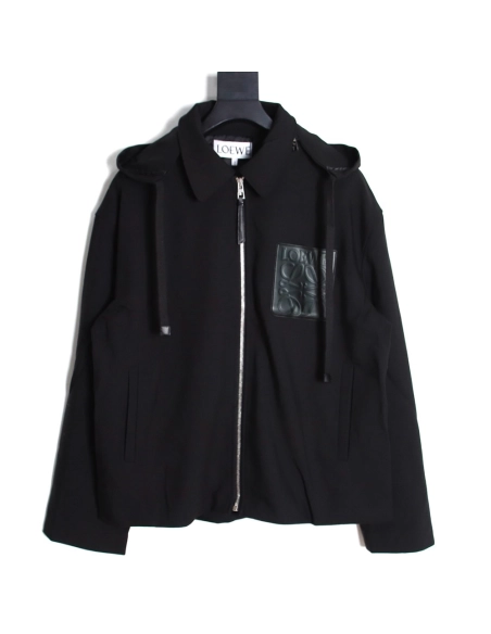 Loewe trench coat with leather patch on chest,Cheap Replica Reps Loewe