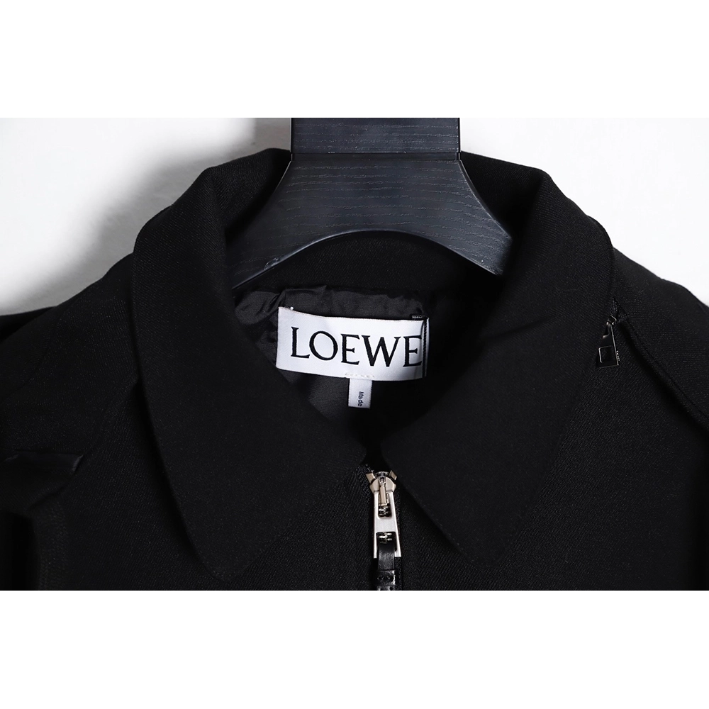 Loewe trench coat with leather patch on chest,Cheap Replica Reps Loewe