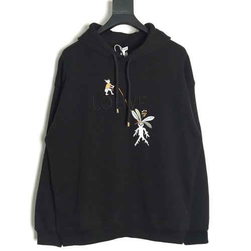 LOEWE x Suna Fujita embroidered hooded sweatshirt,Cheap Replica Reps Loewe