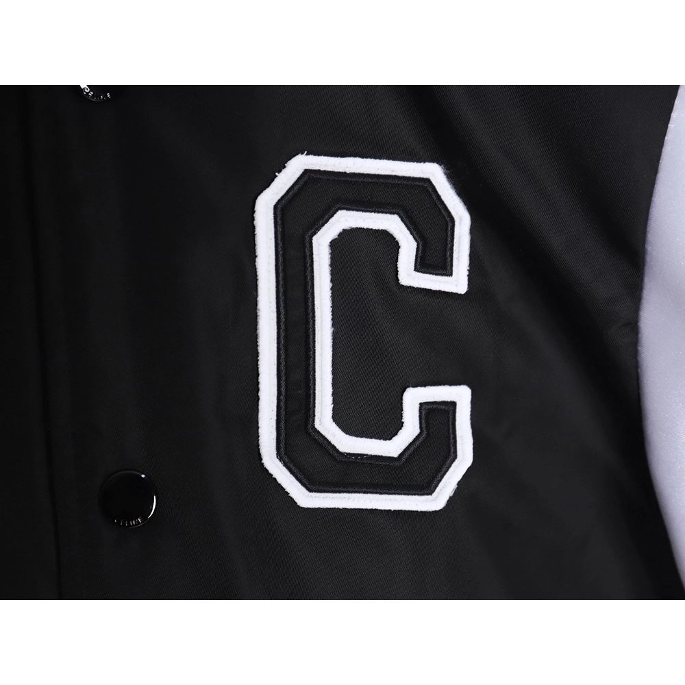 Celine patchwork sleeve bomber jacket baseball jacket coat,Cheap Replica Reps Celine