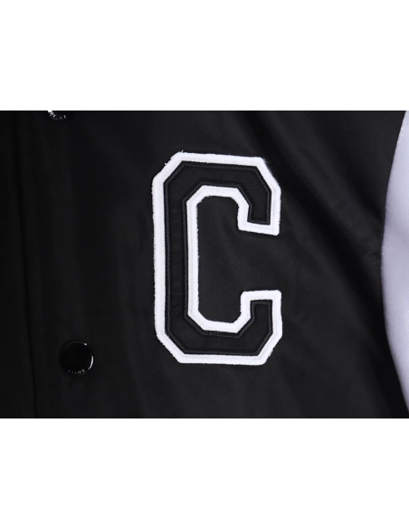 Celine patchwork sleeve bomber jacket baseball jacket coat,Cheap Replica Reps Celine