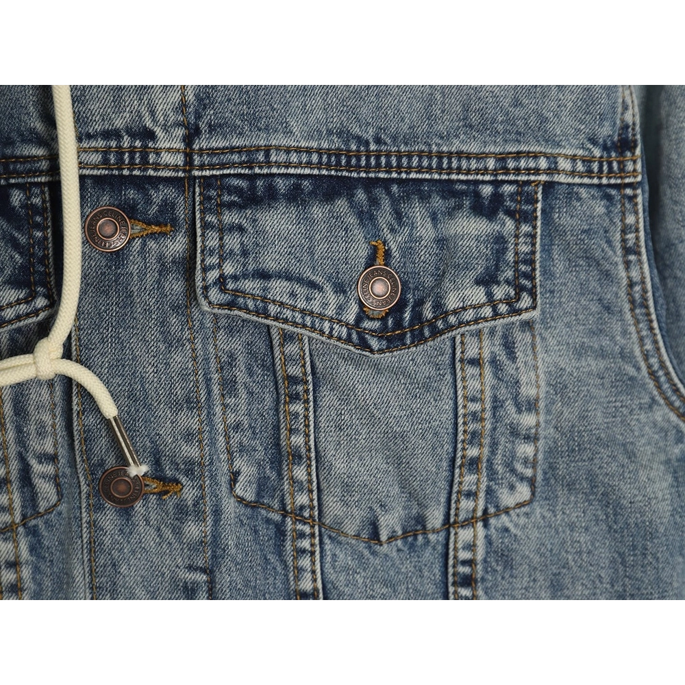 Celine patchwork hooded denim jacket,Cheap Replica Reps Celine