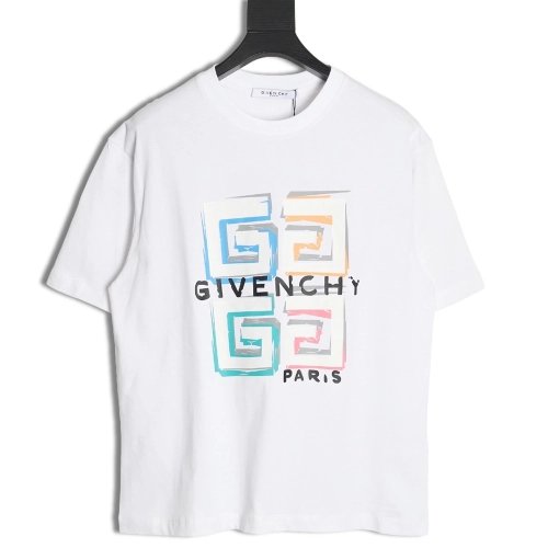 Givenchy colorful graffiti 3D 4G print short sleeves,Cheap Replica Reps Givenchy