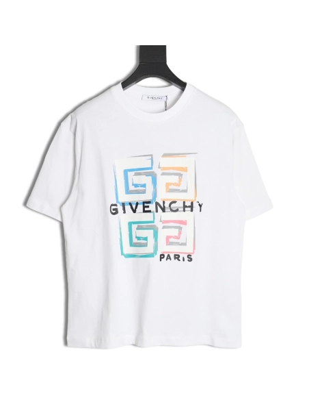 Givenchy colorful graffiti 3D 4G print short sleeves,Cheap Replica Reps Givenchy