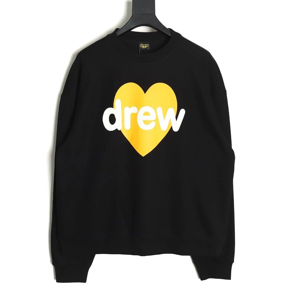 Drew House Yellow Heart LOGO Crewneck Sweatshirt,Cheap Replica Reps drew house