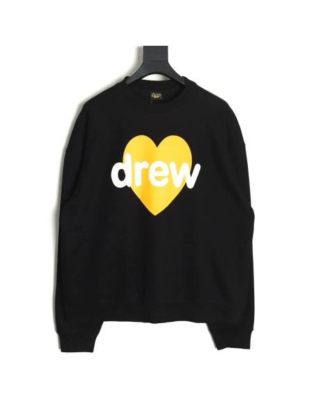 Drew House Yellow Heart LOGO Crewneck Sweatshirt,Cheap Replica Reps drew house