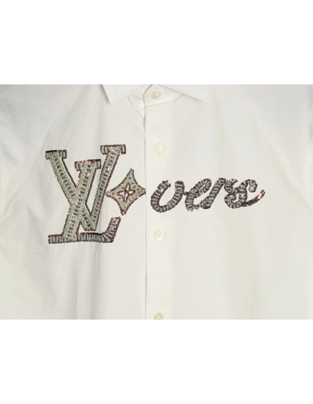 Louis Vuitton rhinestone logo shirt long sleeves,Cheap Replica Reps Louis Vuitton