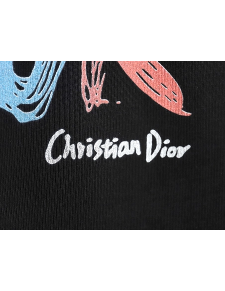 Dior Colorful Letters Digital Printed Round Neck Short Sleeves TSK1,Cheap Replica Reps Dior