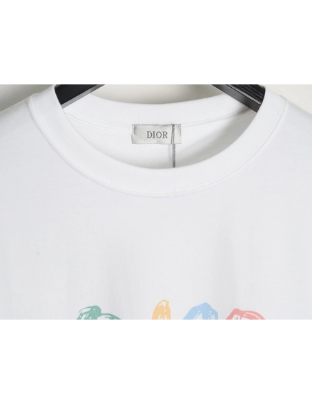 Dior Colorful Letters Digital Printed Round Neck Short Sleeves,Cheap Replica Reps Dior