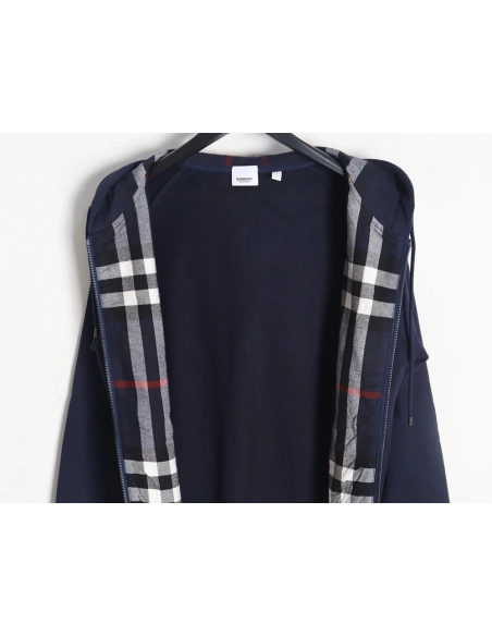 Burberry B Check Hooded ZipUp Hoodie TSK2,Cheap Replica Reps Burberry