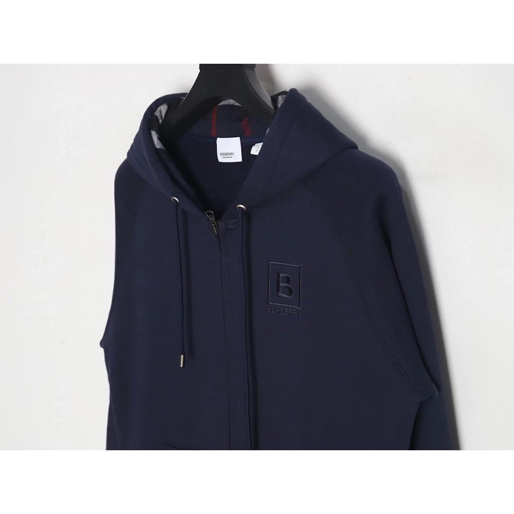 Burberry B Check Hooded ZipUp Hoodie TSK2,Cheap Replica Reps Burberry